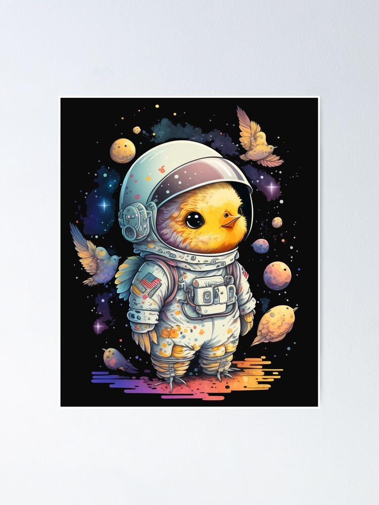 Póster «Lindo pollo astronauta» de Naeemdesigns | Redbubble