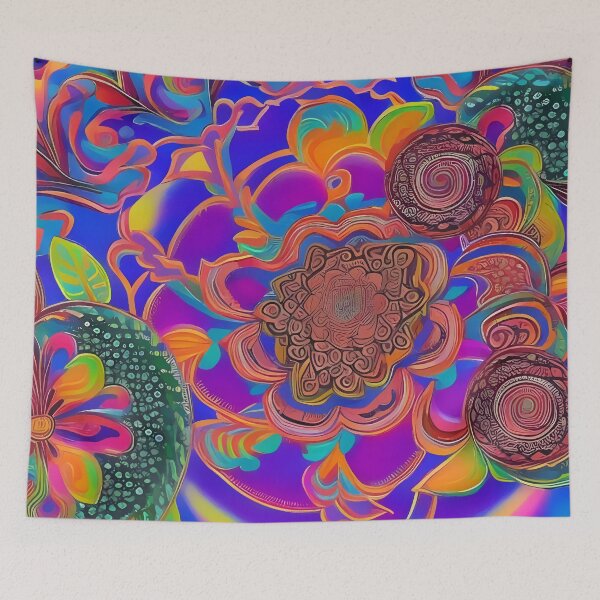 Item preview, Psychedelic colourful happy mood abstract designed and sold by Stratomi.