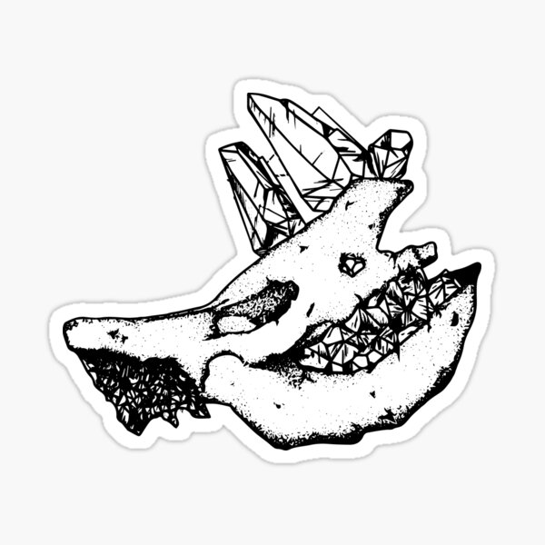 White crystal rhinoceros Sticker