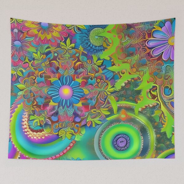 Item preview, Psychedelic colourful happy mood abstract designed and sold by Stratomi.