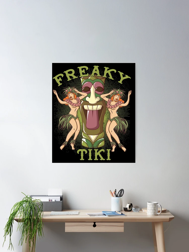 Freaky Tiki Gods Totems Idols Retro Tropical Polynesian Hula Girls