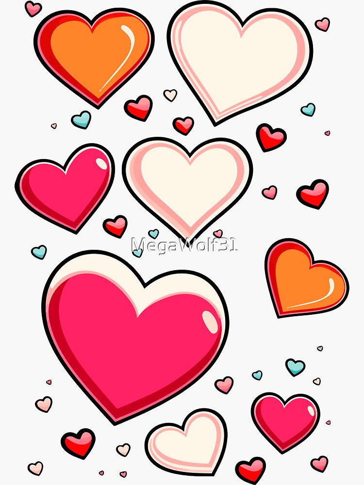 Heart doodle sticker Sticker for Sale by shishi157