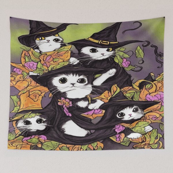 Item preview, Funny Aesthetic Cute Little Witchy Black Cat designed and sold by funnyhalloween.