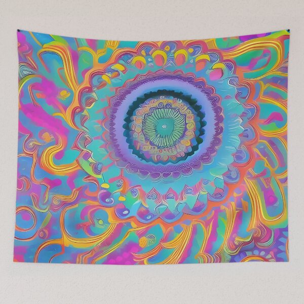 Item preview, Psychedelic colourful happy mood abstract designed and sold by Stratomi.