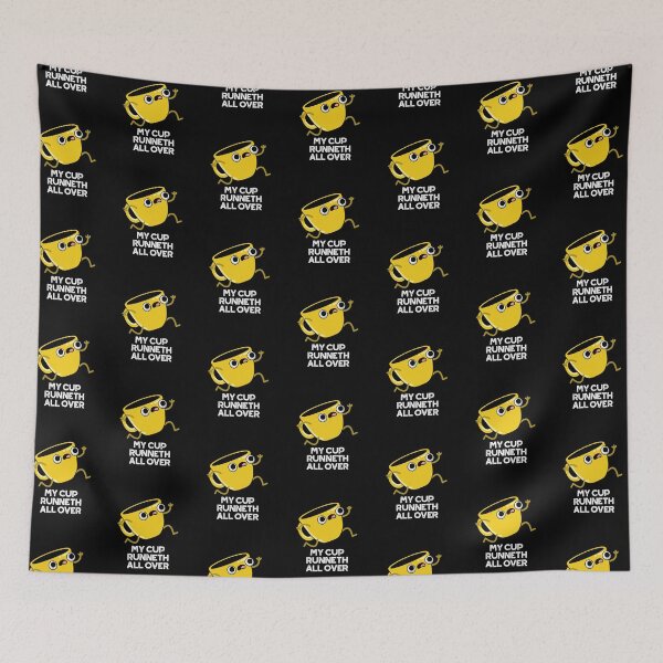 Item preview, My Cup Runneth All Over Funny Bible Puns (Dark BG) designed and sold by punnybone.