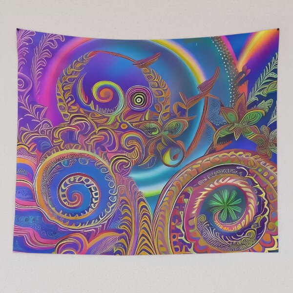 Item preview, Psychedelic colourful happy mood abstract designed and sold by Stratomi.
