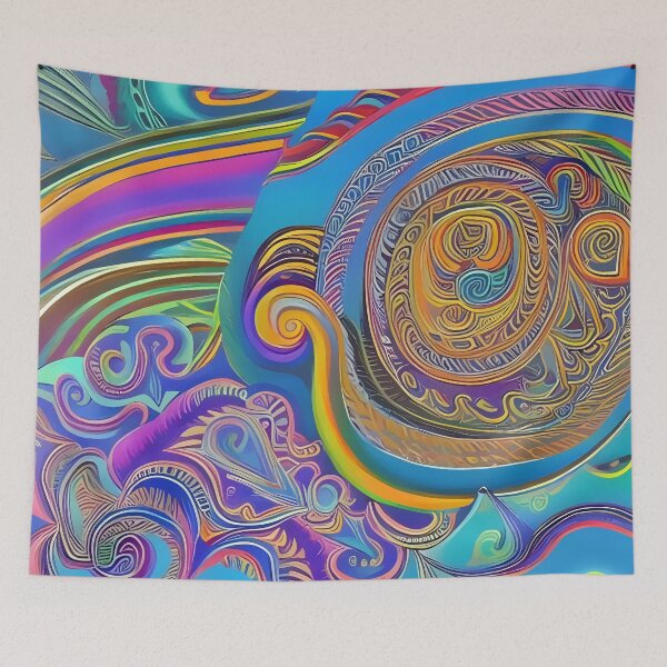 Item preview, Psychedelic colourful happy mood abstract designed and sold by Stratomi.