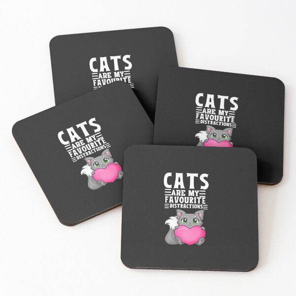 Item preview, Cats are My Favorite Distractions Typography Quote, Cat Lovers, Cat Quote designed and sold by thedazzlingmonk.