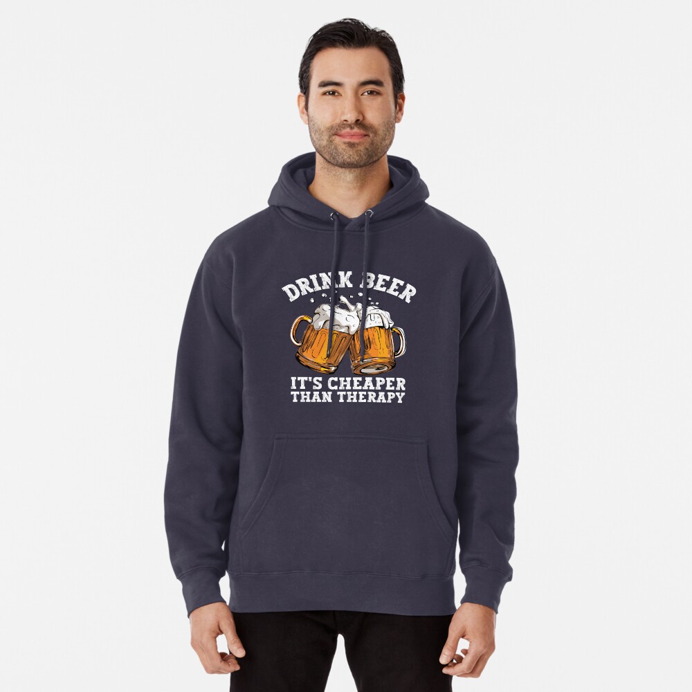 Liquor Cheaper Than Therapy Funny Drinking Womens or Mens Crewneck