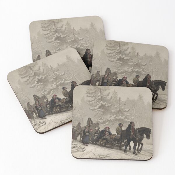 Item preview, Winter scenery - A funeral procession by Knud Bergslien designed and sold by AR-shop.