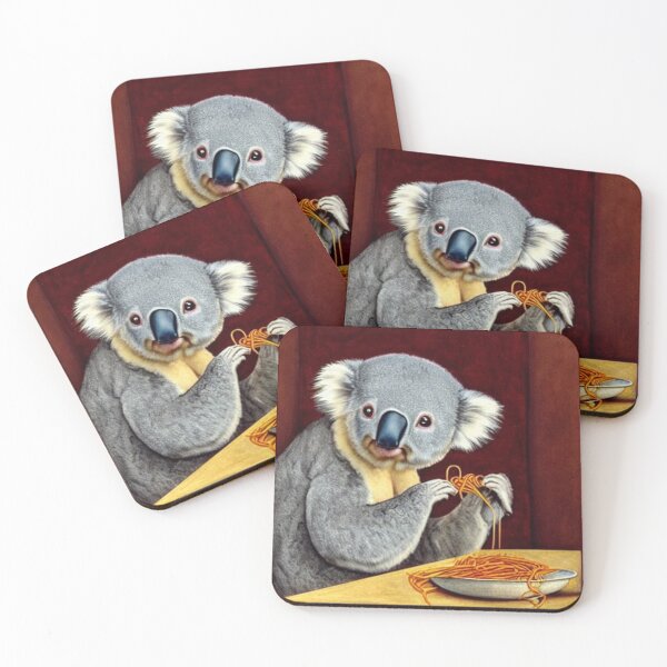 Item preview, Cute Koala sitting at a table Eating Spaghetti  designed and sold by stevencox26.