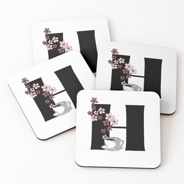 Item preview, Floral Coffee Monogram Letter H designed and sold by Lyssarien.