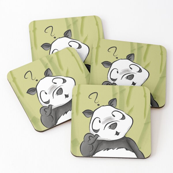 Item preview, Confused panda with green bamboo background. Square designed and sold by Bram Tanamal.