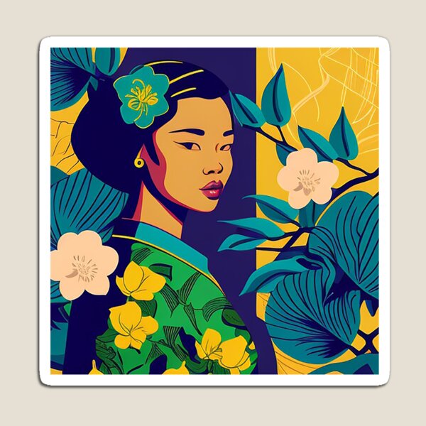 Item preview, Vietnamese art colorful women Graffiti Style designed and sold by ValleyDream.