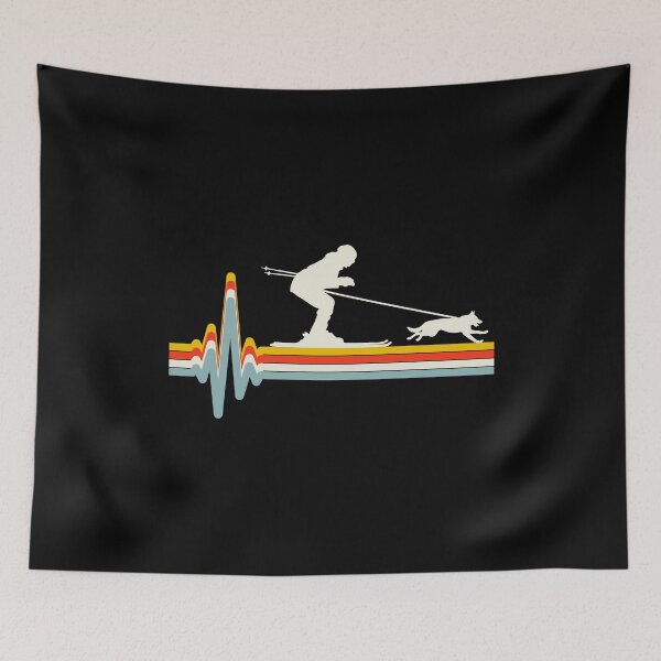 Item preview, Dog Skijoring Skiing Winter Sport Heartbeat Pulse designed and sold by CuteDesigns1.