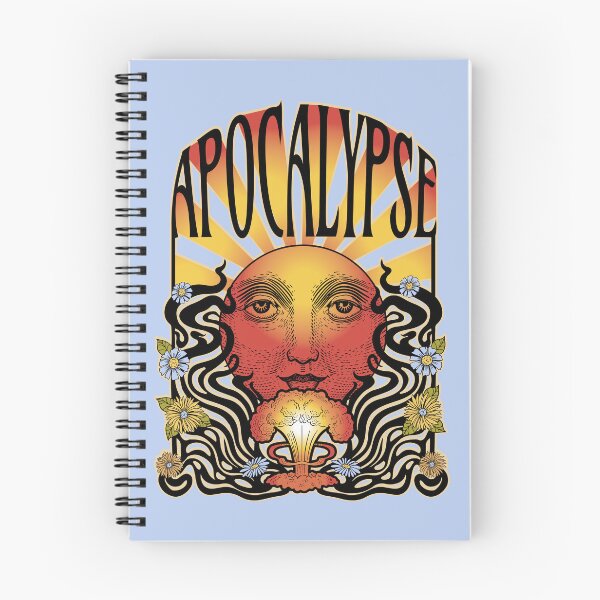 Item preview, nuclear explosion and rising sun, inscription: apocalypse, retro print on t-shirt designed and sold by ShamanskaKate.