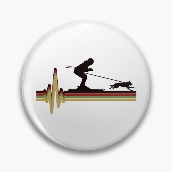 Item preview, Dog Skijoring Skiing Winter Sport Heartbeat Pulse designed and sold by CuteDesigns1.