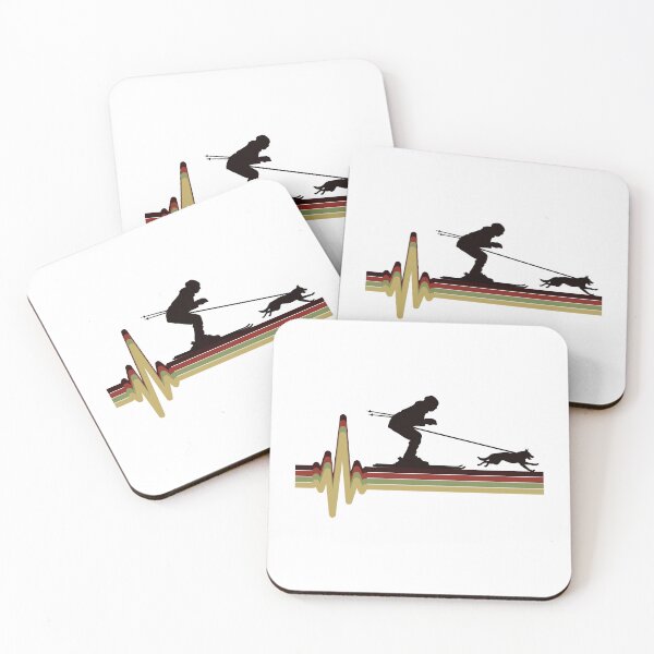 Item preview, Dog Skijoring Skiing Winter Sport Heartbeat Pulse designed and sold by CuteDesigns1.