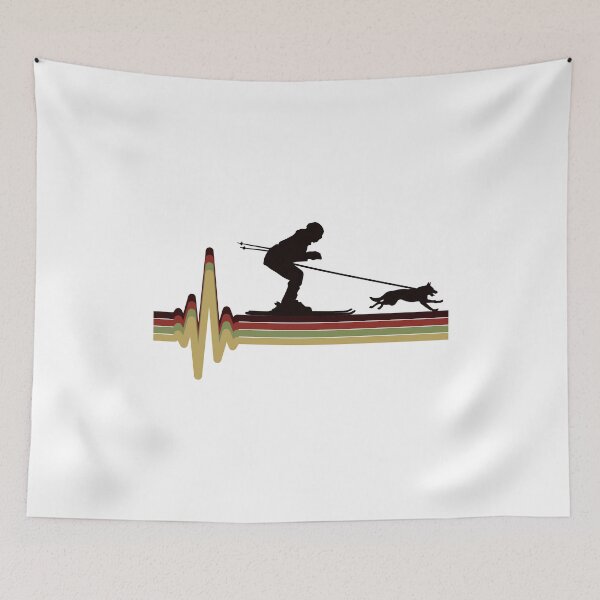 Item preview, Dog Skijoring Skiing Winter Sport Heartbeat Pulse designed and sold by CuteDesigns1.