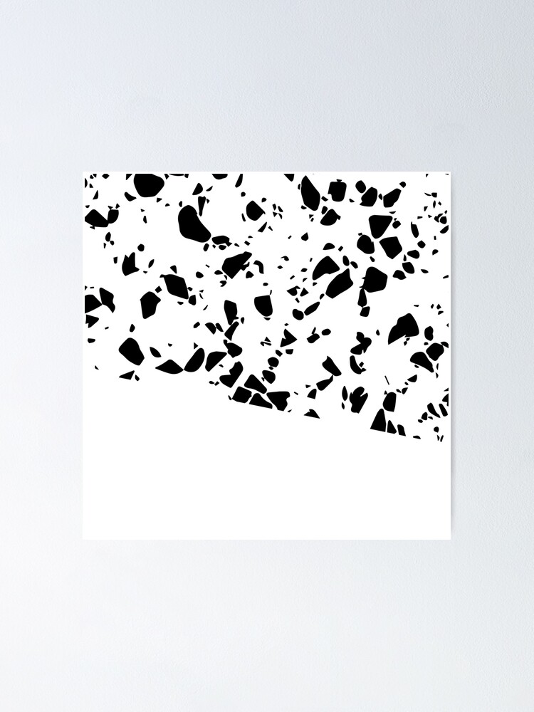 Alternate view of Terrazzo Texture Black and White #8 Poster