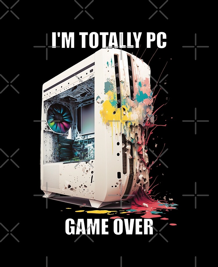 Broken game PC, I'm totally PC game over.  Sticker for Sale by DEGryps