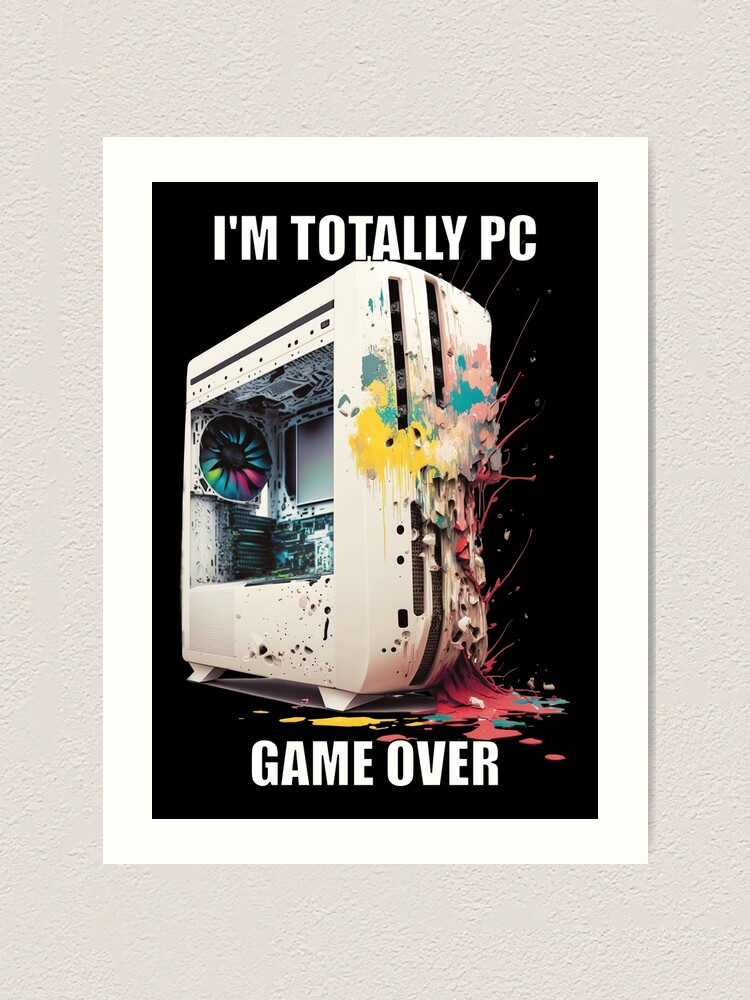 Broken game PC, I'm totally PC game over.  Sticker for Sale by DEGryps