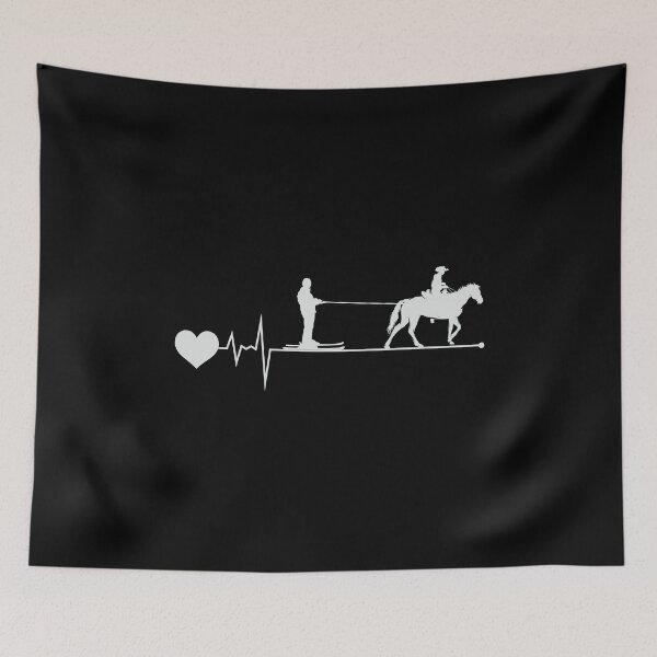 Item preview, Horse Skijoring Skiing Winter Sport Heartbeat Pulse designed and sold by CuteDesigns1.