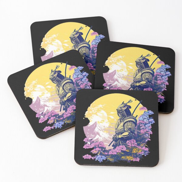 Item preview, Japanese art modernist samurai with flowers designed and sold by ValleyDream.