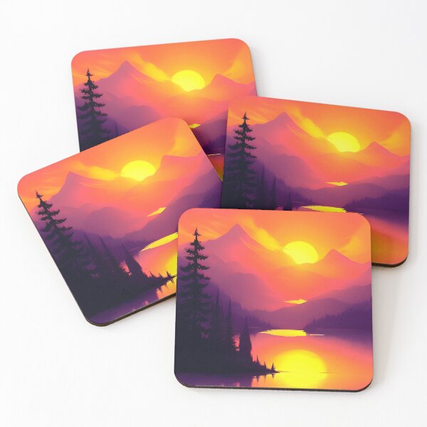 Item preview, Add a Touch of Beauty and Tranquility to Your Space with Our Wide Range of Gorgeous Minimalist Landscape Sunrise Water View Prints designed and sold by supeart.