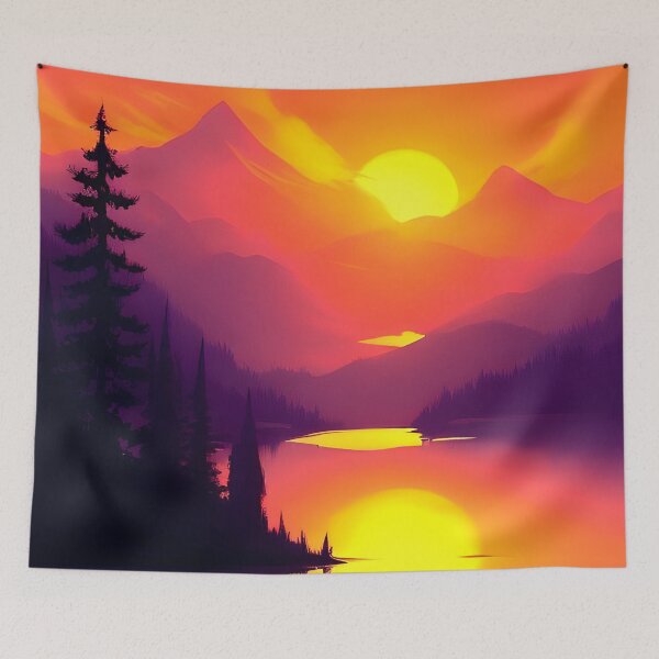 Item preview, Add a Touch of Beauty and Tranquility to Your Space with Our Wide Range of Gorgeous Minimalist Landscape Sunrise Water View Prints designed and sold by supeart.
