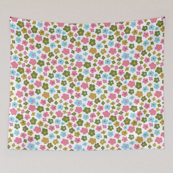 Item preview, 2000s aesthetic vintage retro ditsy florals pink green blue designed and sold by blomastudios.
