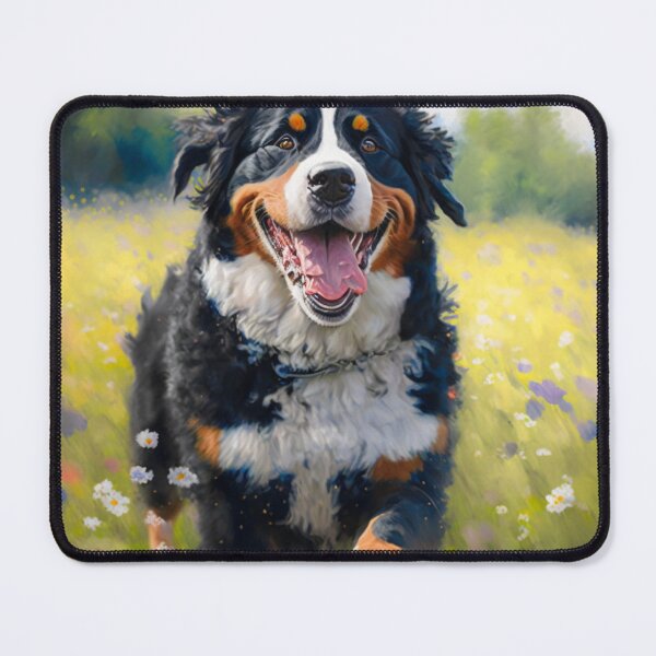 Item preview, Wildflowers and Bernese Mountain Dog Impressionist Art Print designed and sold by TheArtfulAllie.