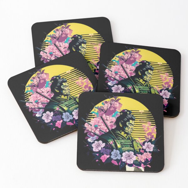 Item preview, Japanese art modernist samurai with flowers designed and sold by ValleyDream.