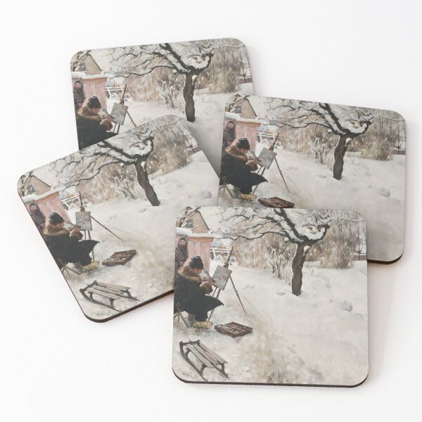 Item preview, Winter scenery - Open-Air Painter. Winter-Motif from Asogatan 145, Stockholm by Carl Larsson designed and sold by AR-shop.