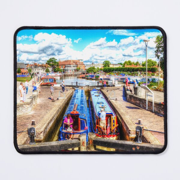 Item preview, Narrow Boats In Lock, Stratford Upon Avon River Avon designed and sold by Paul Thompson Photography.