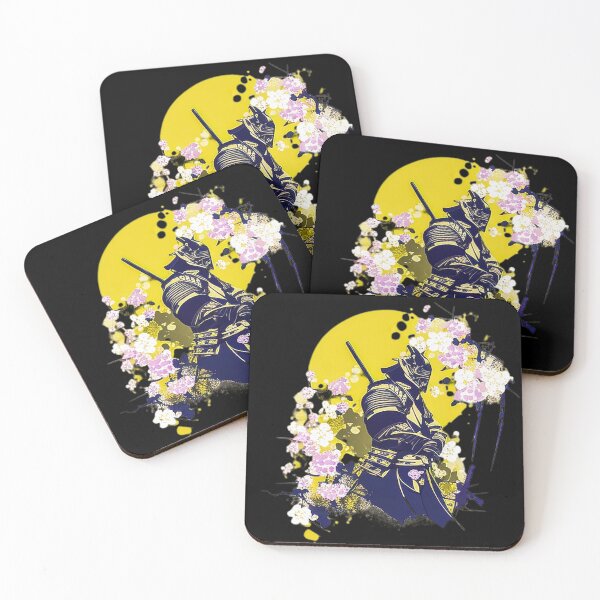 Item preview, Japanese art modernist samurai with flowers designed and sold by ValleyDream.