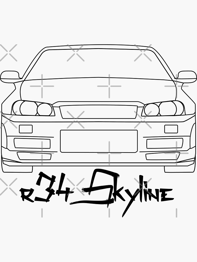 Как нарисовать nissan skyline r34