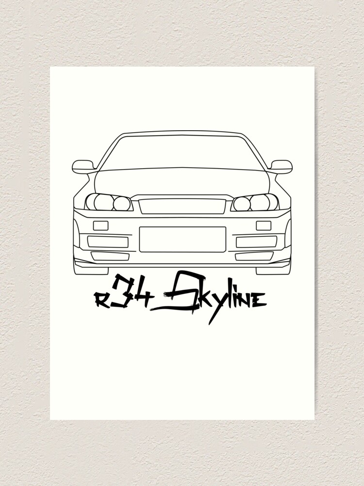 Easy Nissan Skyline Gtr R34 Drawing