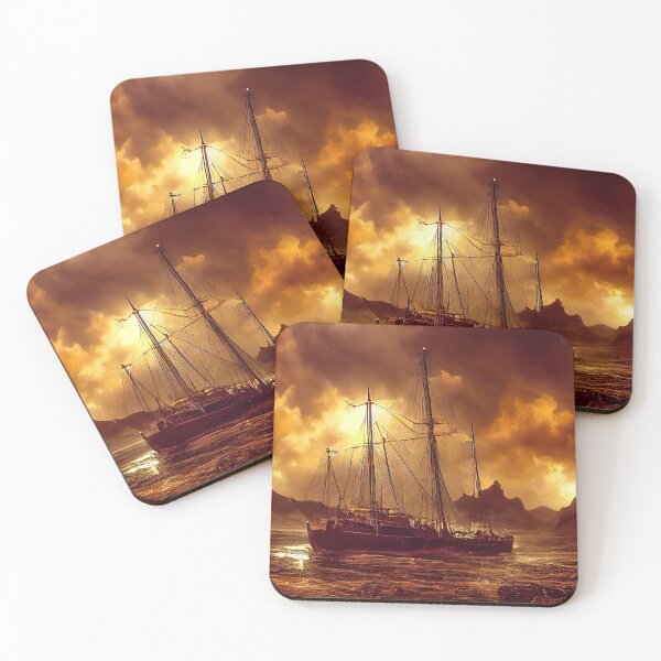 Item preview, Sailship pirates raided, battered in heavy storm. designed and sold by TheBrainArt.