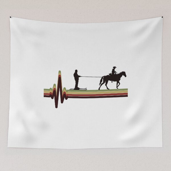 Item preview, Horse Skijoring Skiing Winter Sport Heartbeat Pulse designed and sold by CuteDesigns1.