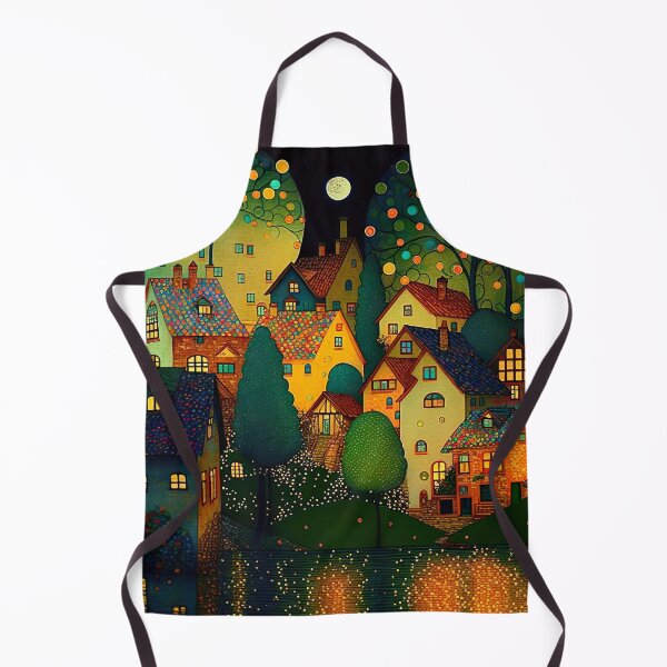 Item preview, Happy Colourful Village with Trees designed and sold by Susan Gallagher.