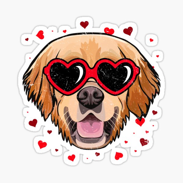 Item preview, Golden Retriever Sonnenbrille Valentine Cute Dog designed and sold by RetroStyle247.