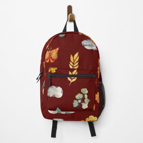 Item preview, Flower butterfly drop cloud textured cute pattern red designed and sold by Yana Mustafina | Boho Soulful Designs.