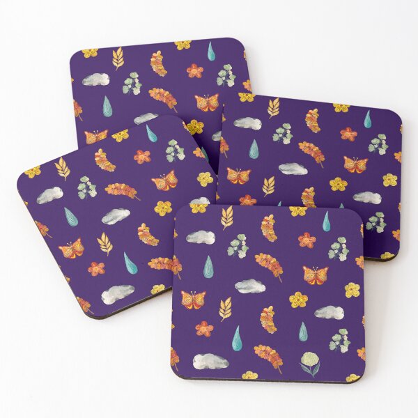 Artikelvorschau, Flower butterfly drop cloud textured cute pattern violet entworfen und verkauft von Yana Mustafina | Boho Soulful Designs.
