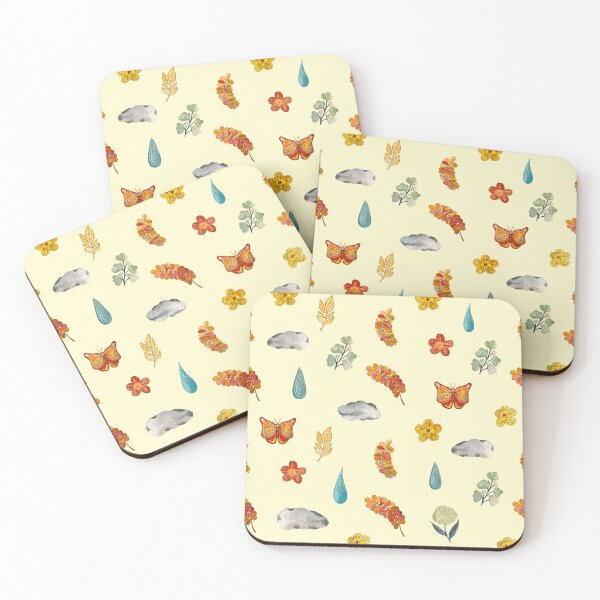Artikelvorschau, Flower butterfly drop cloud textured cute pattern beige entworfen und verkauft von Yana Mustafina | Boho Soulful Designs.