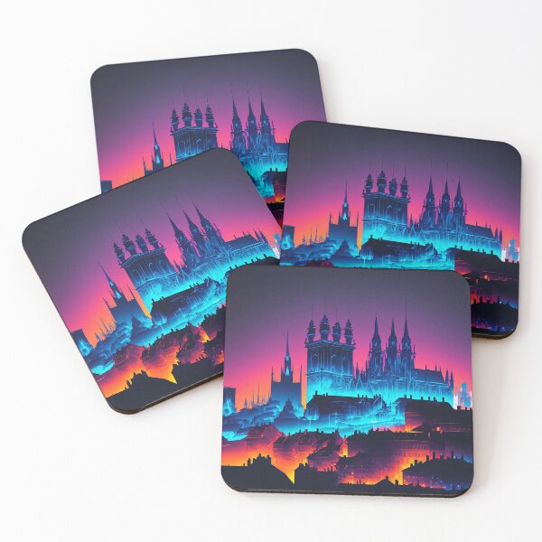 Item preview, Prague Neon Skyline (High Detail) designed and sold by ByDigitalDream.