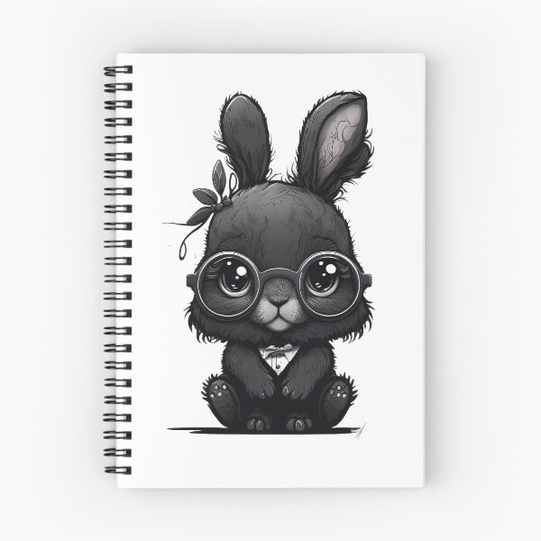 Item preview, Sweet cute black rabbit with glasses designed and sold by MLArtifex.
