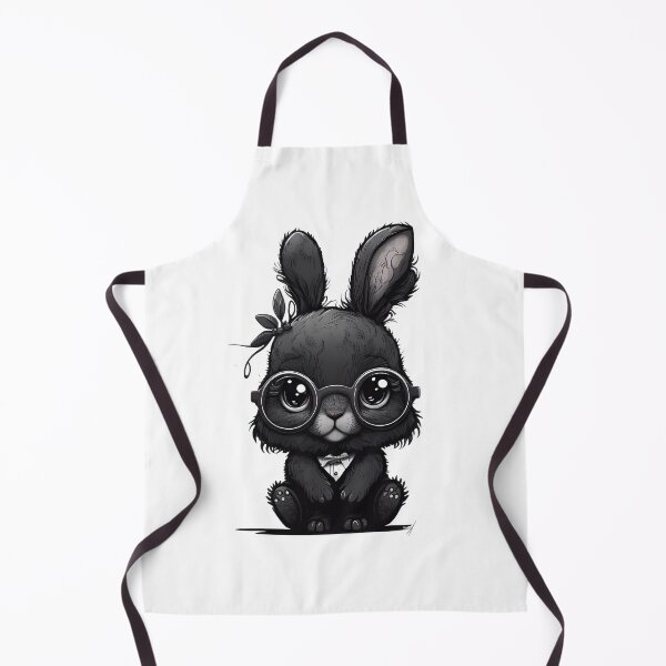 Item preview, Sweet cute black rabbit with glasses designed and sold by MLArtifex.