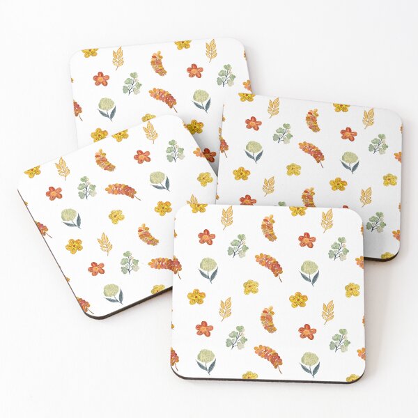 Item preview, Flower red green orange simple seamless pattern designed and sold by Yana Mustafina | Boho Soulful Designs.