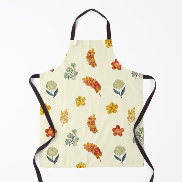 Aperçu de l'œuvre Flower red green orange simple seamless pattern yellow créée et vendue par Yana Mustafina | Boho Soulful Designs.